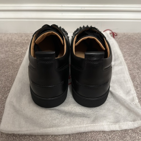MENS CHRISTIAN LOUBOUTIN BLACK SPIKES SNEAKERS SIZE 45 1/2 - Picture 5 of 6